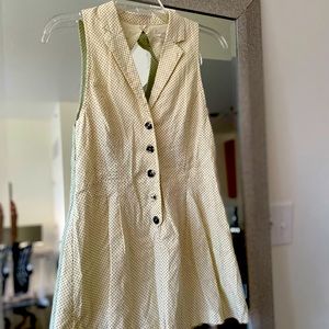 Urban Outfitters Linen Polka Dot Romper with Open Back